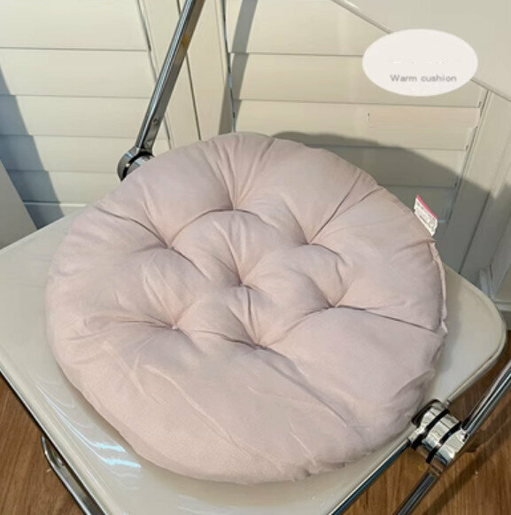 Hotly recommended office thickened chair cushion (round - light gray) [size: diameter about 36cm]