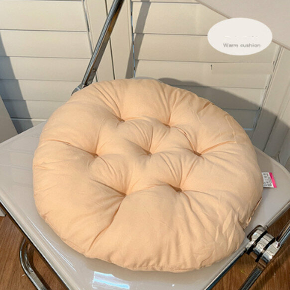 Hotly recommended office thickened chair cushion (round - light camel) [size: diameter about 36cm]