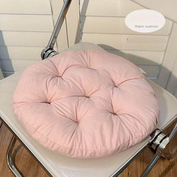 Hotly recommended office thickened chair cushion (round - gray pink) [size: diameter about 36cm]