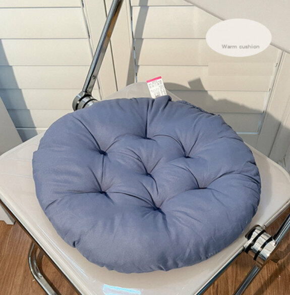 Hotly recommended office thickened chair cushion (round - gray blue) [size: diameter about 36cm]