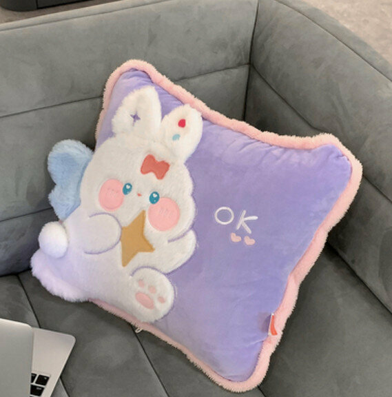 New Office Nap Pillow Quilt (Purple Angel Rabbit) [Large Size]