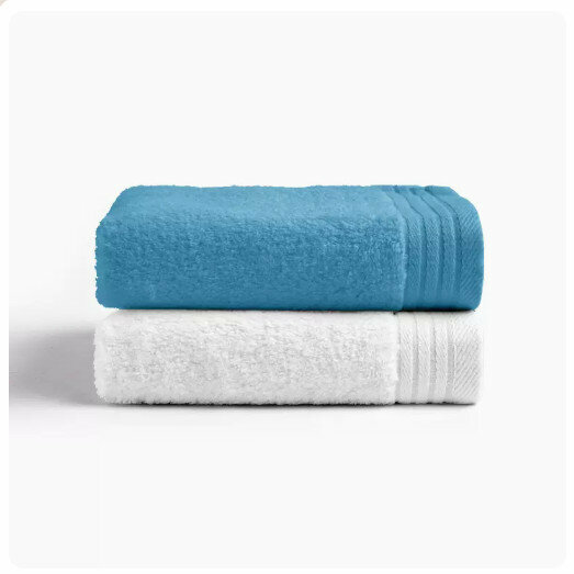 New style (2 pieces) towels [dark blue + white] (size: 74*34CM)