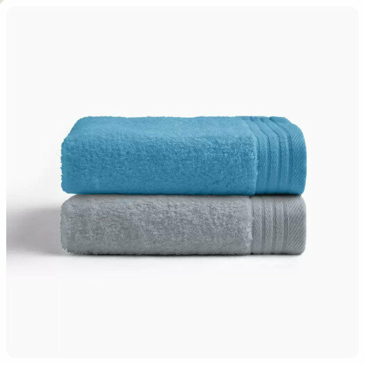 New style (2 pieces) towels [dark gray + dark blue] (size: 74*34CM)