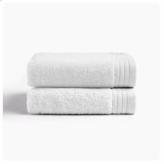 New style (2 pieces) towels [white + white] (size: 74*34CM)