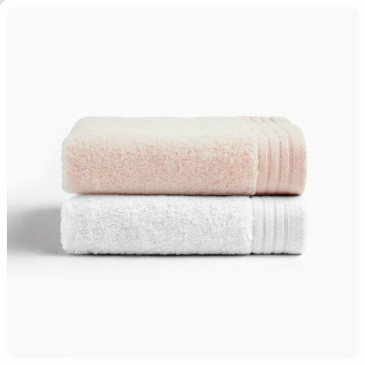 New style (2 pieces) towels [white + pink] (size: 74*34CM)