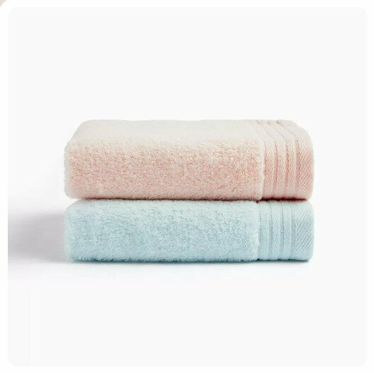 New style (2 pieces) towels [pink + light blue] (size: 74*34CM)