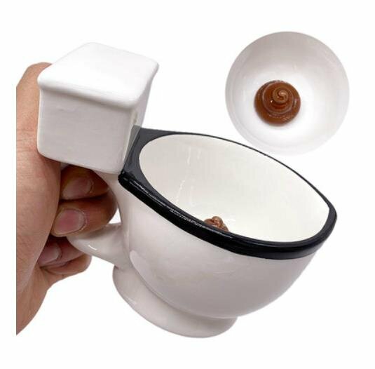 New personalized poop ceramic water cup - (white toilet cup)