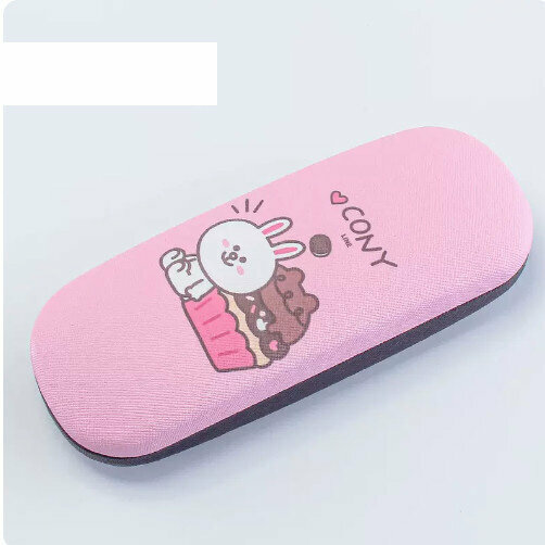 Hotly recommended glasses storage box (pink cake rabbit (comes with lens cloth))
