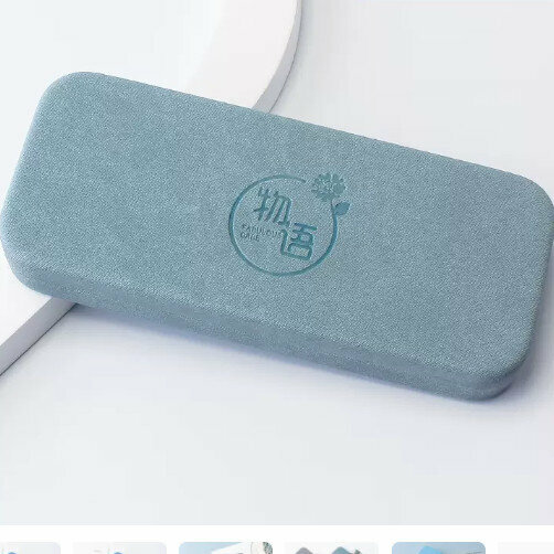 Hot recommended glasses storage box (gray blue (glass cloth included))