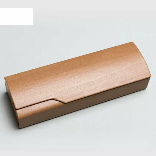 Hot recommended glasses storage box (wood grain-natural wood color (glasses cloth included))