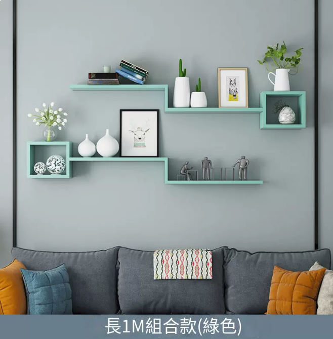 Popular creative storage rack (Package B, 1 meter, two layers, sapphire green)