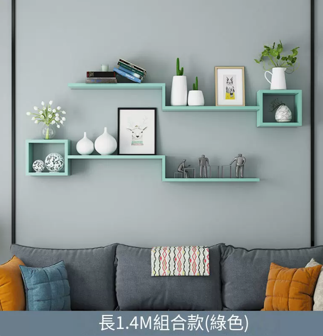 Popular creative storage rack (Package B 1.4 meters two-layer sapphire green)