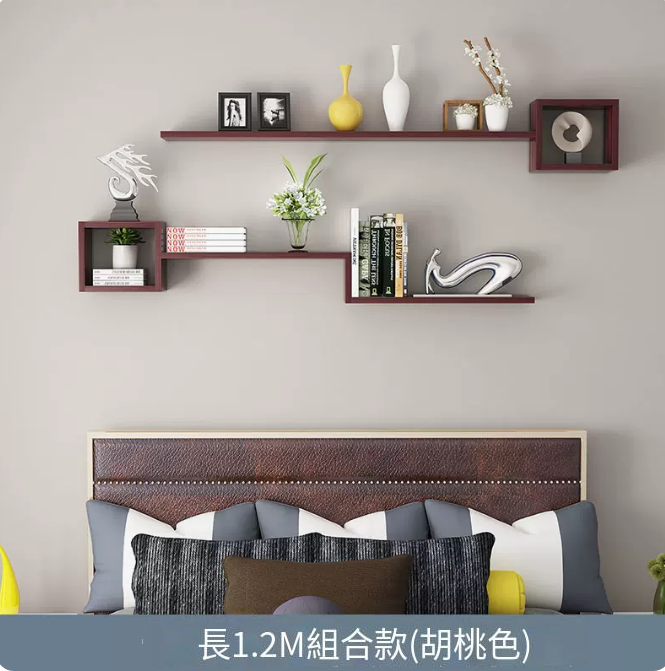 Popular creative storage rack (Package C 1.2 meters two-layer black walnut color)