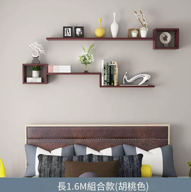 Popular creative storage rack (Package C 1.6 meters two-layer black walnut color)