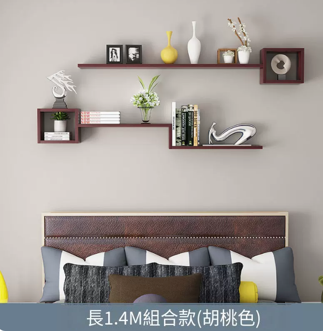 Popular creative storage rack (Package C 1.4 meters, two layers, black walnut)
