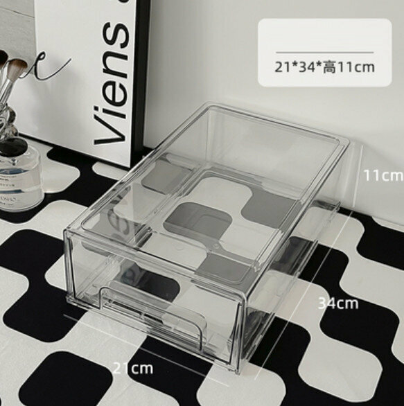 Popular desktop drawer storage box (large transparent model)