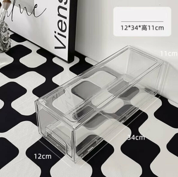 Popular desktop drawer storage box (medium transparent model)