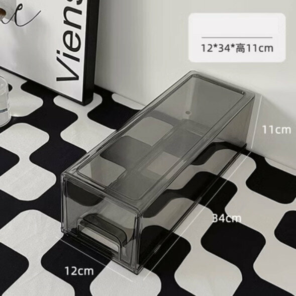 Popular desktop drawer storage box (medium transparent gray model)