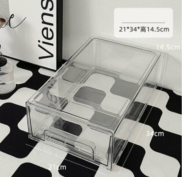 Popular desktop drawer storage box (extra large transparent model)