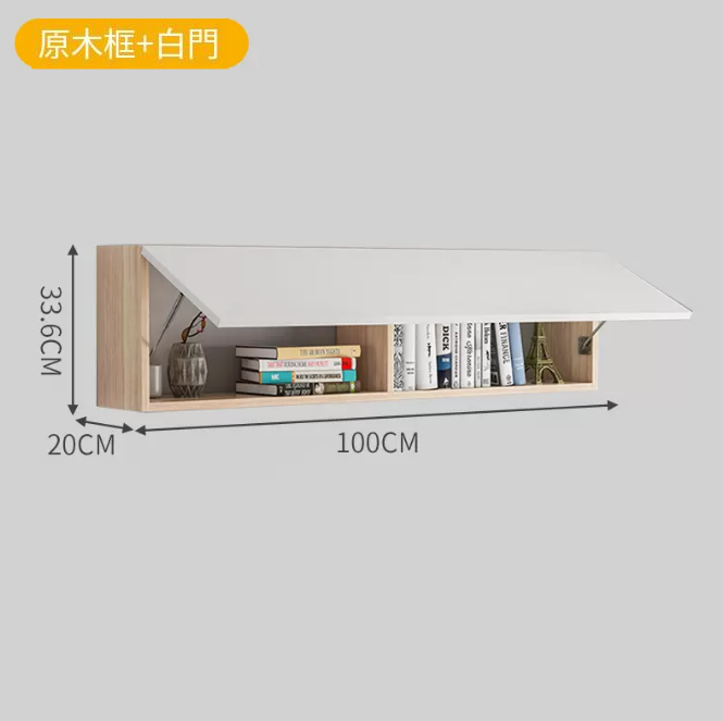 Popular wall bookcase storage rack (20*100 log frame + white door)