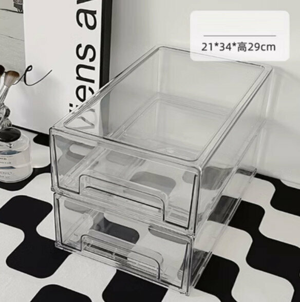 Popular model [pack of two] desktop drawer storage box (extra large transparent model)