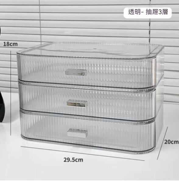 Popular desktop drawer-type cosmetic storage box makeup box (transparent-drawer*3)