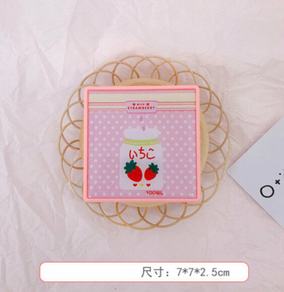New portable contact lens storage box (Milk Strawberry-square)