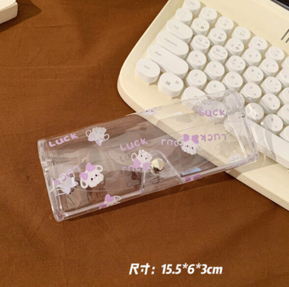 New portable transparent myopia glasses storage box (for transporting purple dogs)