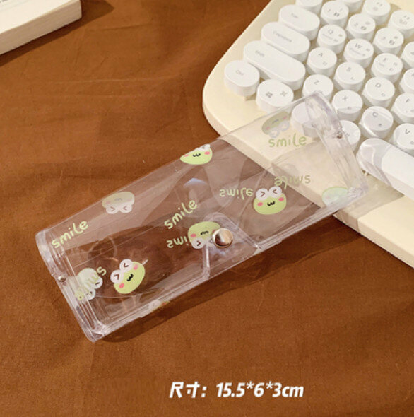New portable transparent myopia glasses storage box (Smiling Frog)