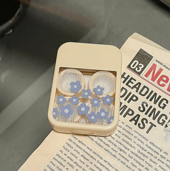 New portable leak-proof contact lens storage box (yellow)