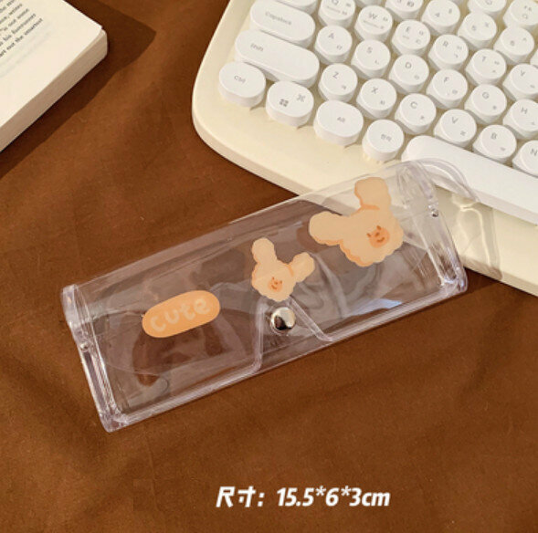 New portable transparent myopia glasses storage box (khaki dog)