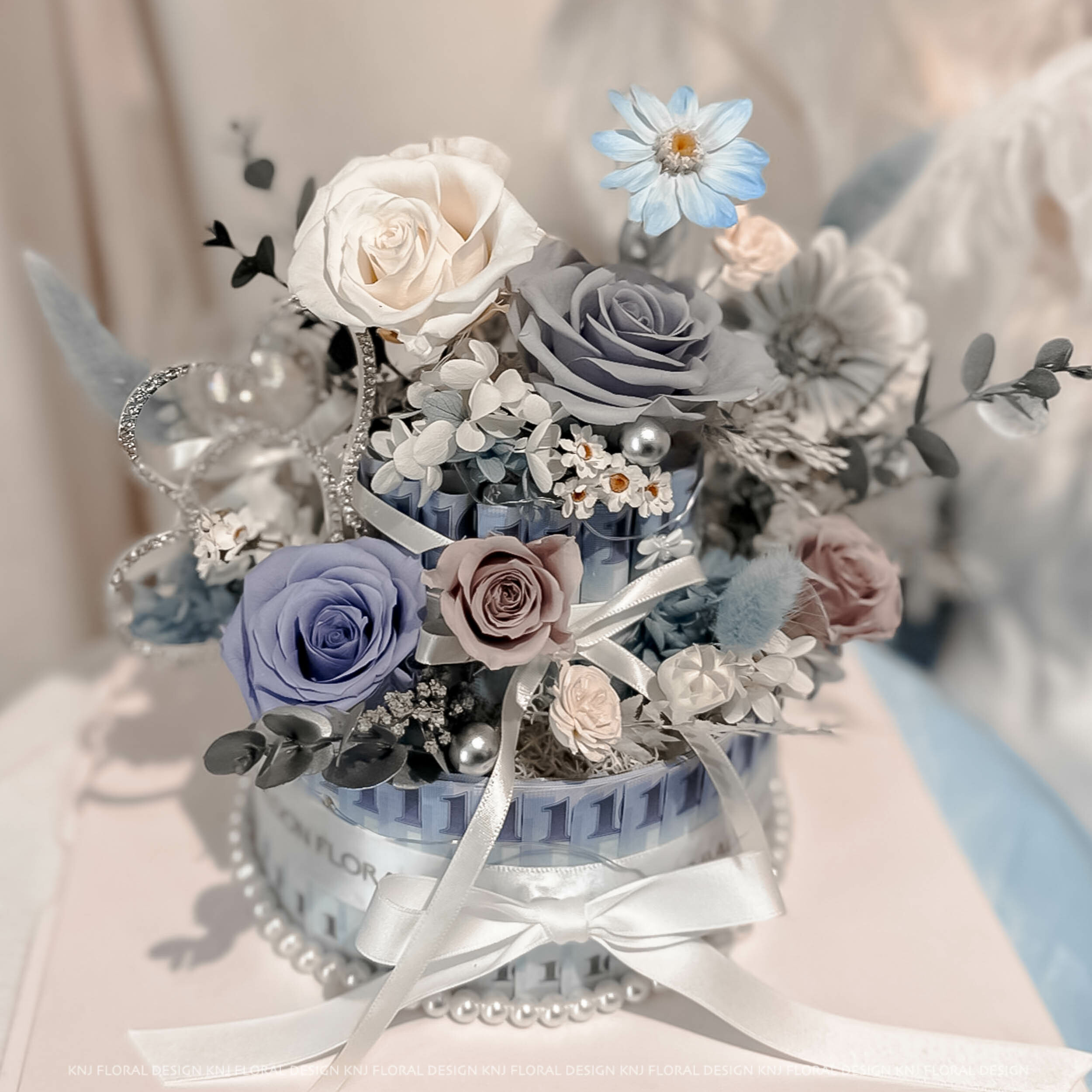 雙層鈔票永生蛋糕花．丹麥藝術