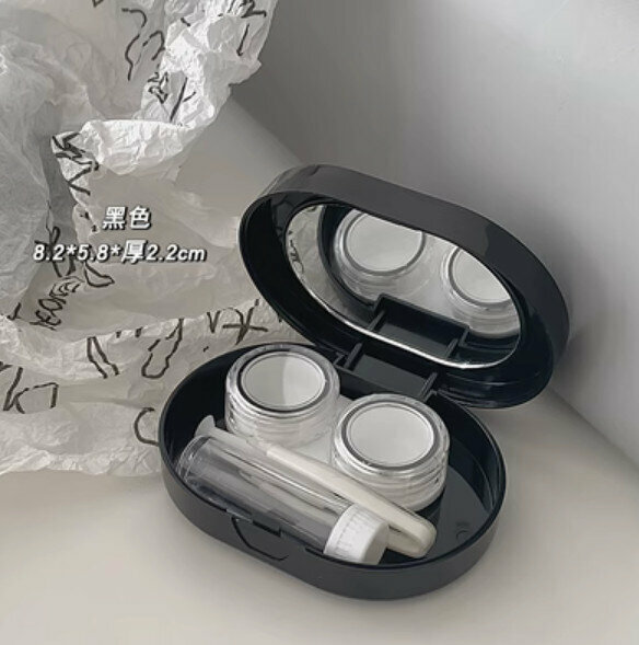 New simple and portable contact lens storage box (black)