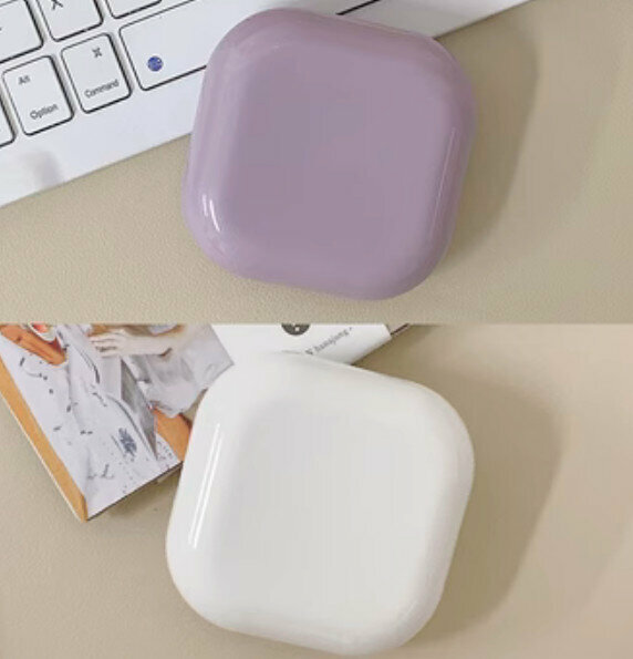 New simple and portable contact lens storage box (purple*1+white*1)