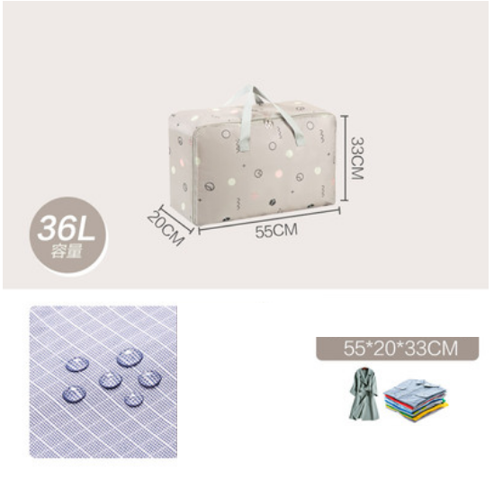 New quilt clothing organization bag (waterproof fabric-geometric circle-medium size 36L)