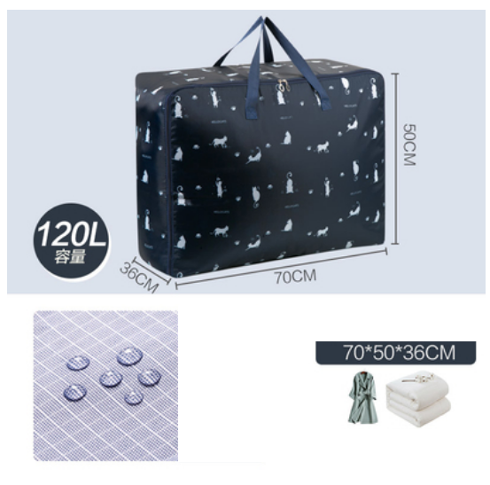 New quilt clothing organizer bag (waterproof fabric-picnic holiday-extra large 120L)
