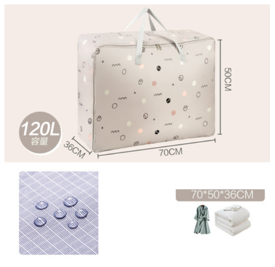New quilt clothing organization bag (waterproof fabric-geometric circles-extra large 120L)
