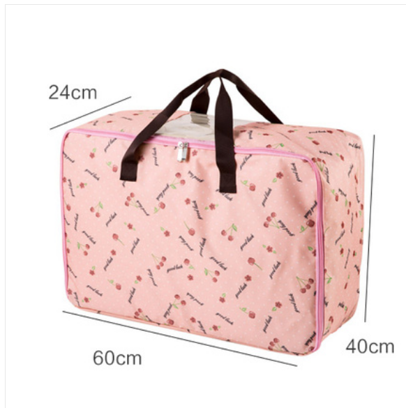 New quilt clothing organization bag (waterproof thickened fabric-Pink Cherry Large 57L)