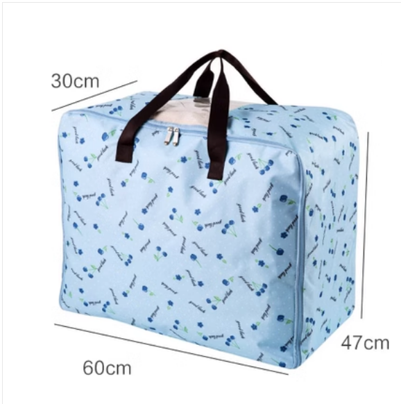 Hot Selling Quilt Clothing Organizer Bag (Waterproof Thickened Fabric-Blue Cherry Extra Large 84L)