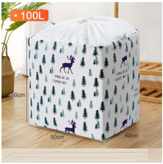 Hot Selling Quilt Clothes Organizing Bag (Big Mike [100L] Deep Forest Fawn Cotton and Linen Material)