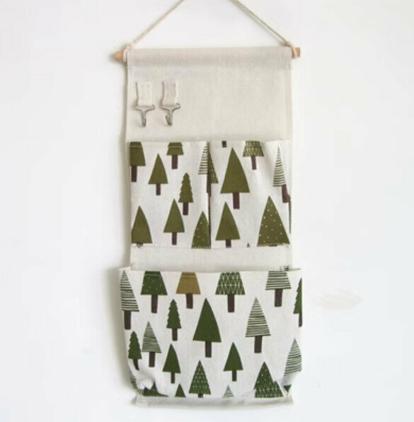 Hot selling wall-mounted storage bag with hook [Small tree] [Specification: 21*49cm]