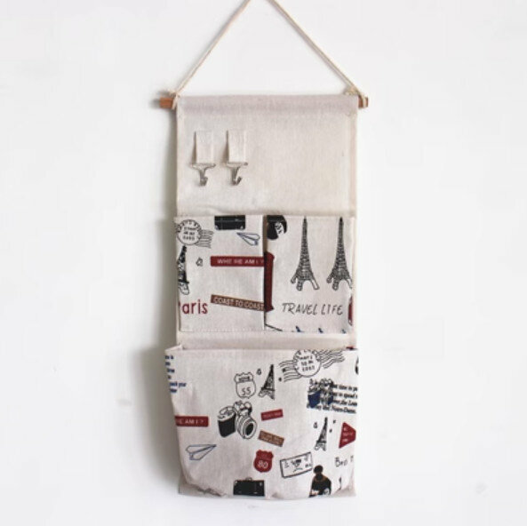 Hot selling wall-mounted storage bag with hook [Iron Tower] [Specification: 21*49cm]