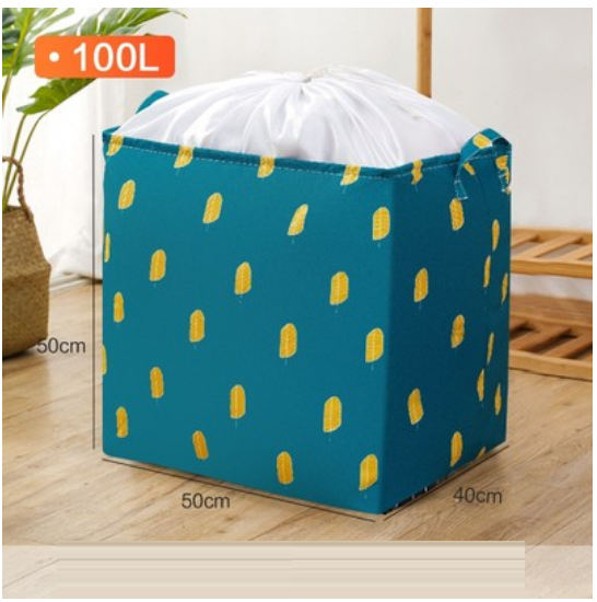 Hot Selling Quilt Clothes Organizing Bag (Big Mike [100L] Dark Green Leaves Thickened Polyester Cotton Material)