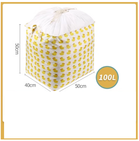 Hot Selling Quilt Clothes Organizing Bag (Big Mike [100L] Cute Little Yellow Duck Thickened Polyester Cotton Material)