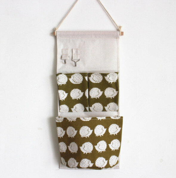 Hot selling wall-mounted storage bag with hook [Little Hedgehog] [Specification: 21*49cm]