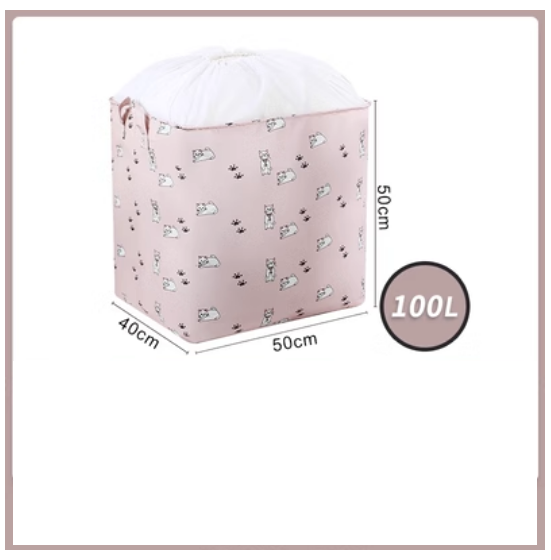 Hot Selling Quilt Clothes Organizing Bag (Big Mike [100L] Foundation Cartoon Cat Thickened Polyester Cotton Material)
