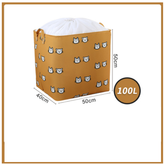 Hot Selling Quilt Clothes Organizing Bag (Big Mike [100L] Turmeric White Cat Thickened Polyester Cotton Material)