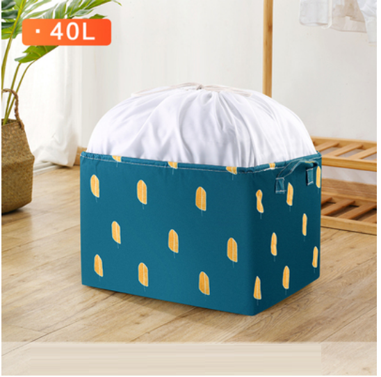 Hot Selling Quilt Clothes Organizing Bag ([40L] Dark Green Leaves Thickened Polyester Cotton Material)