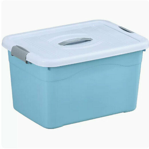 熱賣加厚透明塑料收納箱（15L【長28寬20高17cm】 北歐藍）