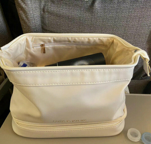 Hot Selling Cloud Cosmetic Bag Storage Bag-Double Layer Milky White